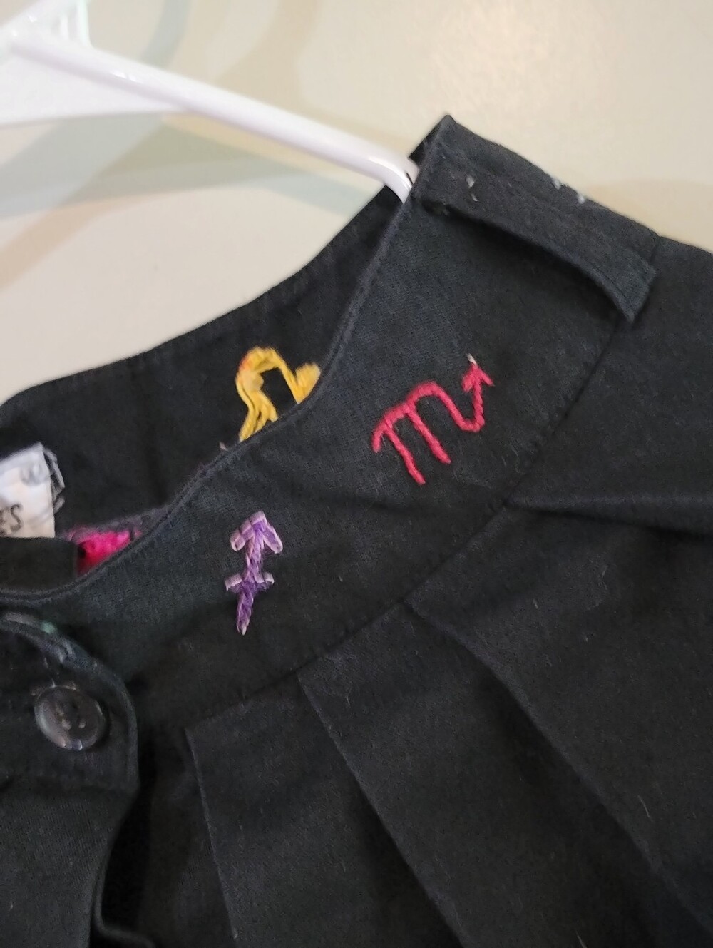 Upcycled One Of A Kind Layered Zodiac Horoscope Astrology Mini Skirt Goth Size 4 - Picture 5 of 7